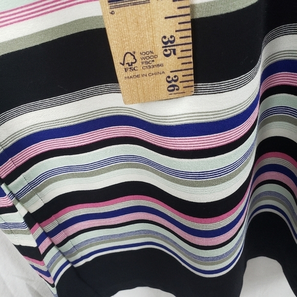 White House Black Market Striped Midi Dress - Black, Purple, Pink, White - Picture 9 of 9